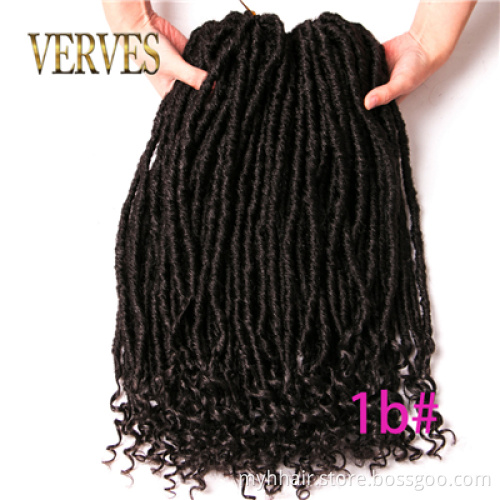 Crochet Faux locs Curly Braids Hair Extensions 18 inch synthetic hair Braids Dreads Hairstyle Ombre Goddess Locs  Hair Extension